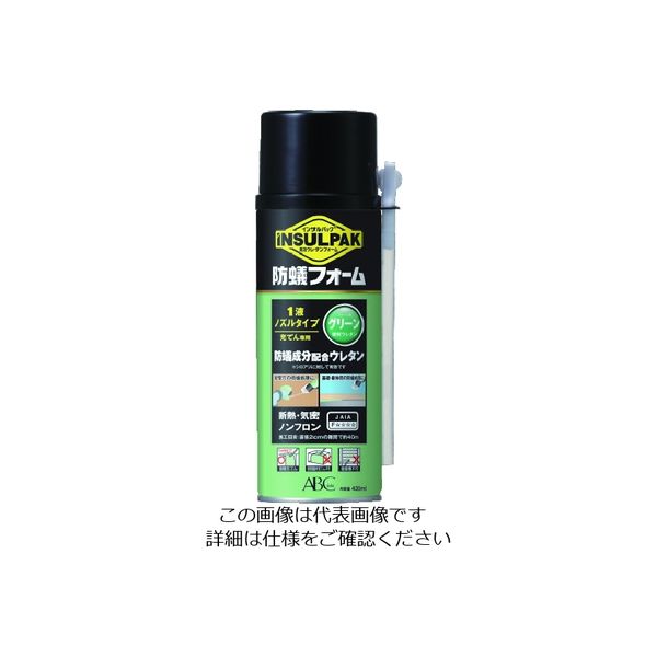 ABC 簡易型発泡ウレタンフォーム 1液ノズル&ガンタイプ インサルパック インサル防蟻フォーム 435ml フォーム色:グリーン IBF 1本（直送品）