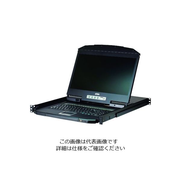 8ポートKVMドロワー / VGA 18.5 LCD 1，355x768 ショートラック対応 ショートレール同梱 CL3108NXJJS（直送品）