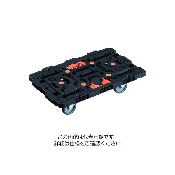 トラスコ中山 TRUSCO 連結式樹脂製平台車 ビートル 700X450 自在5輪 とめたろう付 BT700J5-E100T 1台（直送品）