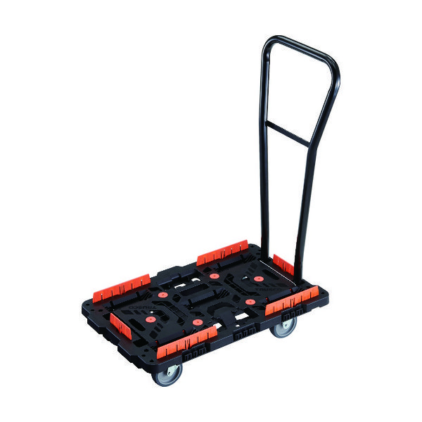 TRUSCO 連結式樹脂製平台車 ビートル 700X450 自在3輪 脱着式ハンドル付 コボレ止めセット付 BT700KJ3H-E100（直送品）