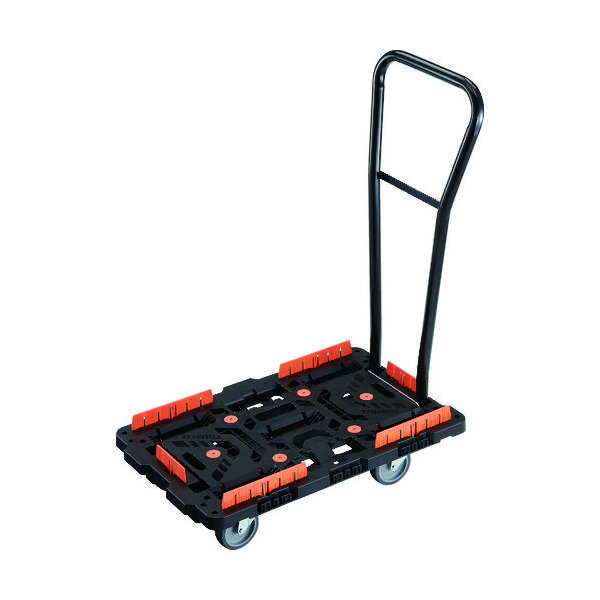 TRUSCO 連結式樹脂製平台車 ビートル 700X450 自在5輪 脱着式ハンドル付 コボレ止めセット付 BT700KJ5H-E100（直送品）