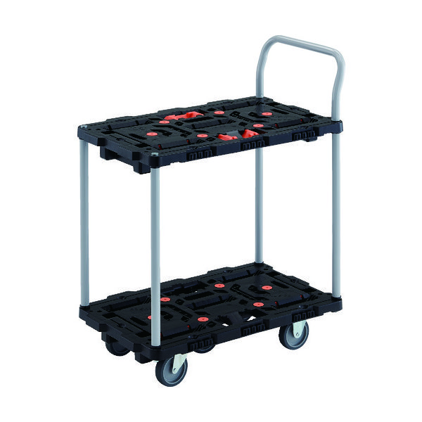 トラスコ中山 TRUSCO 連結式樹脂製2段台車 ビートル 700X450 自在3輪 ハンドル付 BT724J3-E100 1台（直送品）