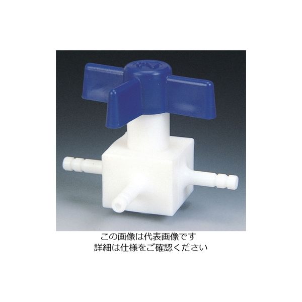 フロンケミカル フッ素樹脂(PTFE) 三方ストップコック 竹の子外径10φ NR1101-006 1個 752-6644（直送品）
