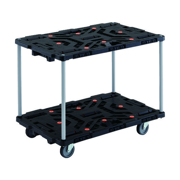 トラスコ中山 TRUSCO 連結式樹脂製2段台車 ビートル 900X600 自在5輪 ハンドルなし BT920J5-E100 1台（直送品）