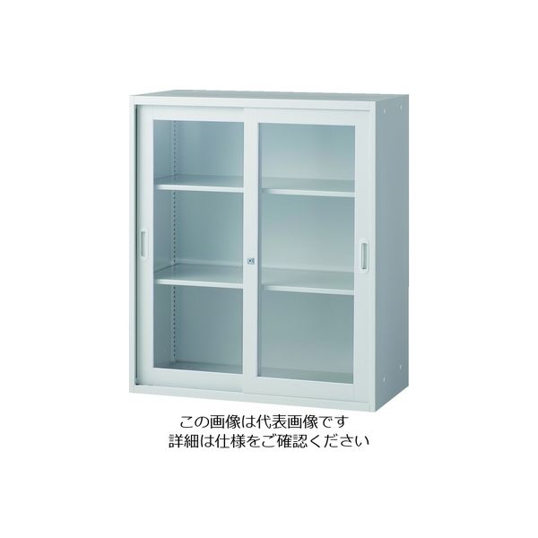 トラスコ中山 TRUSCO ユニット型壁面書庫 枠付ガラス引違い ラッチ付き H1050 W色 UJRW-11 1台 206-3905（直送品）