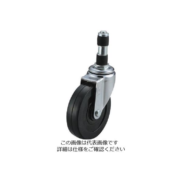 ユーエイ 差し込み式 自在 キャスター ゴム 車輪径75mm Lタイプ LTF型 パイプ径24 LTF-75RH-24P 1個（直送品）