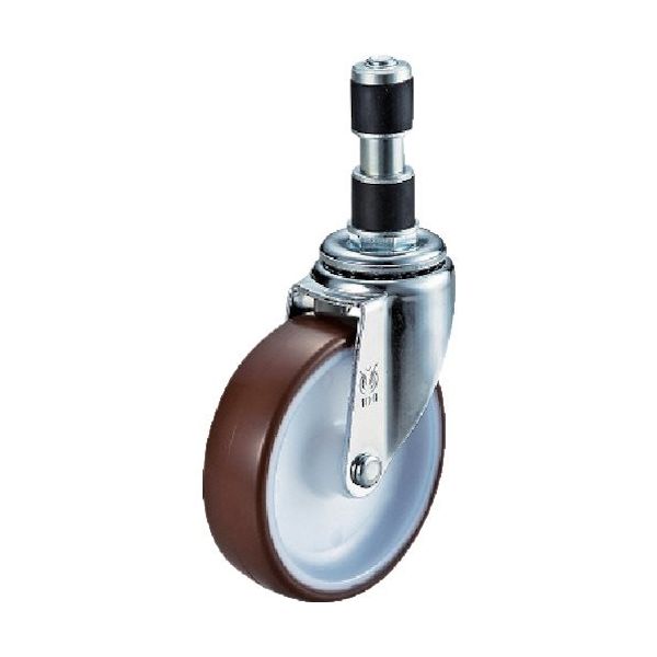 ユーエイ 差し込み式 自在 キャスター ウレタン 車輪径100mm Eタイプ ETF型 パイプ径19 ETF-100UHF-19 1個（直送品）