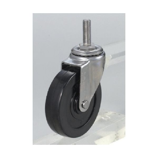 ねじ込み式 自在 キャスター ゴム 車輪径125mm Eタイプ ET型 ネジ寸法W3/4×40山数10 ET-125RH-W3/4-40（直送品）