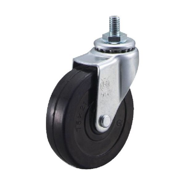 ねじ込み式 自在 キャスター ゴム 車輪径65mm Eタイプ ET型 ネジ寸法UNF1/2×14山数20 ET-65RH-UNF1/2-14（直送品）