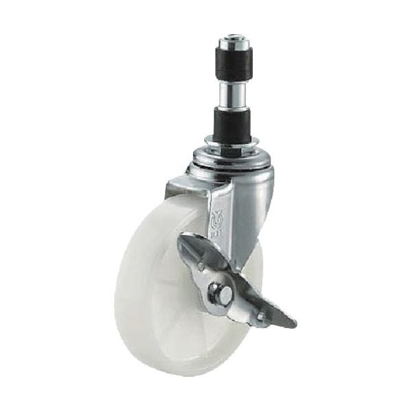 差し込み式 自在 キャスター ナイロン 車輪径65mm ストッパー付き Lタイプ LTFーS型 パイプ径16 LTF-65NS-16 1個（直送品）