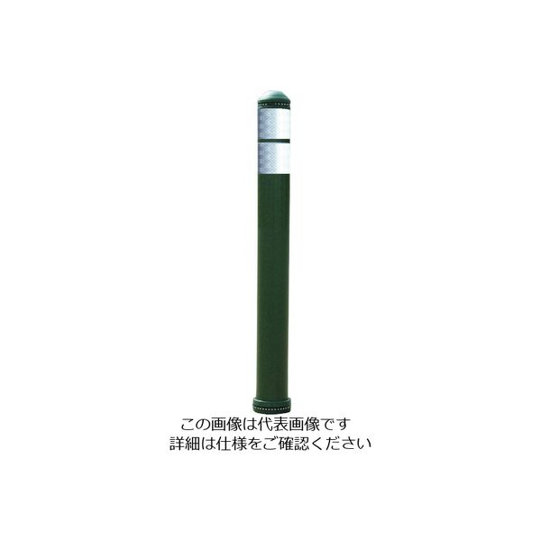 積水樹脂 積水 ウレタン樹脂弾性車止めDKー7 メタリックグリーン 固定式 DK-7DS-G80 1本 200-7440（直送品）