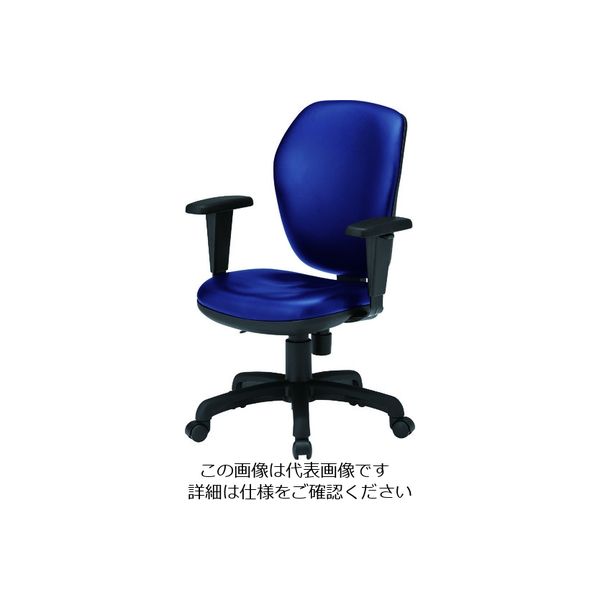 藤沢工業 TOKIO オフィスチェア FSTー77HL ハイバック T肘付き ネイビー(レザー) FST-77HATLNV 1脚 195-4079（直送品）