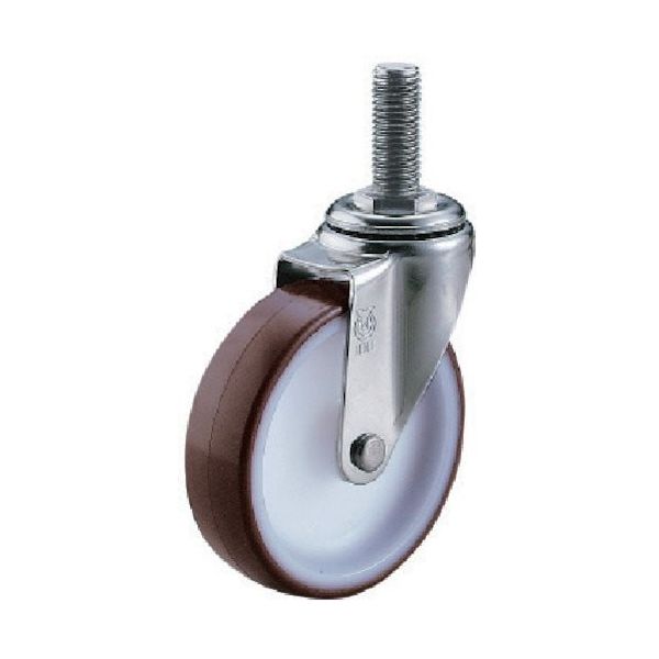 ねじ込み式 自在 キャスター ウレタン 車輪径100mm Sタイプ ST型 ネジ寸法M16×40ピッチ2 ST-100UR-M16-40（直送品）