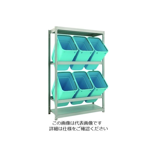 TRUSCO スチールラック ゴミ箱ラック M1.5型 H1800XW1160XD445 2段 RBKー70 6個付 M1.5-6442D2（直送品）