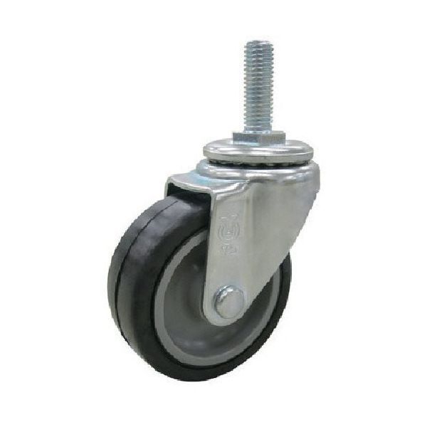 ねじ込み式 自在 キャスター ゴム 車輪径75mm Sタイプ ST型 ネジ寸法W3/4×40山数10 ST-75NR-W3/4-40 1個（直送品）