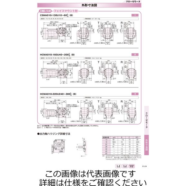 椿本チエイン クローゼモータ HCMA055ー401U300RB HCMA055-401U300RB 1個（直送品） - アスクル