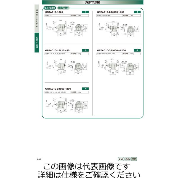 椿本チエイン ギヤモートル TAシリーズ 両軸形(モータ無) GRTA020ー24L50 1個（直送品）