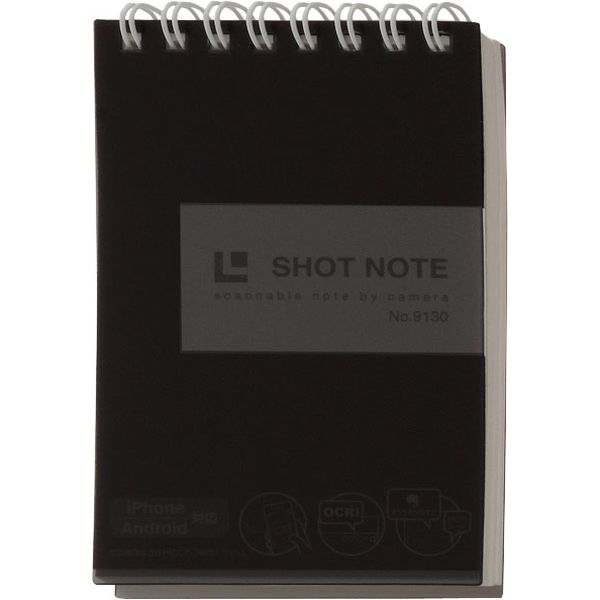 キングジム ショットノート 透明表紙 ツインリングタイプS 6mm横罫 黒 9130クロ 1セット（5冊）（直送品）