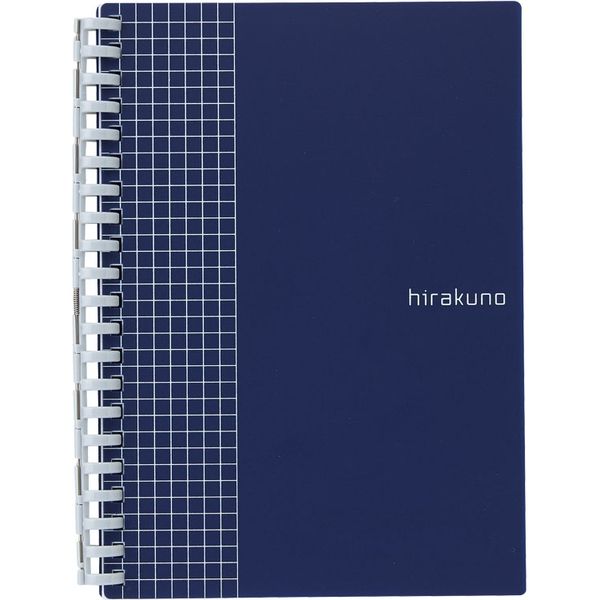 リヒトラブ hirakuno ツイストノート B6S 21穴 リーフ50枚 ネイビー N1672-11 3冊（直送品）