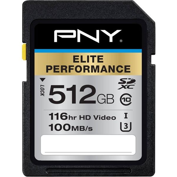 PNY PNYブランド EliteシリーズClass 10 U3 SDフラッシュメモリカード512GB P-SDX512U3H-GE 1個（直送品）
