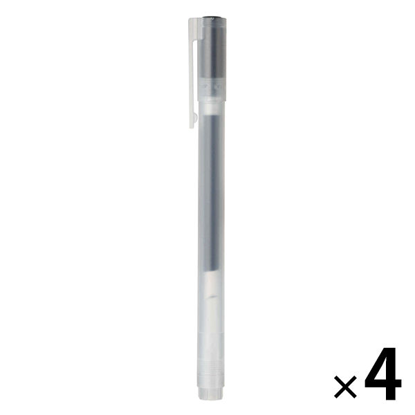 無印良品 ゲルインキボールペン キャップ式 0.5mm 黒 1セット（4本