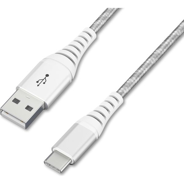 アイリスオーヤマ 高耐久USB-Cケーブル 2m　ICAC-C20-S　シルバー　1個（直送品）