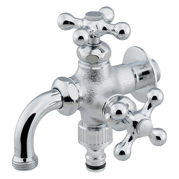 カクダイ アンティーク 双口 水栓 カクダイ 双口万能ホーム水栓 704-251-CH 1個（直送品） - アスクル