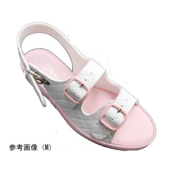山一 抗菌キルティング2バンドサンダル ピンク LL 7609PKLL 1足 68-0793-44（直送品）