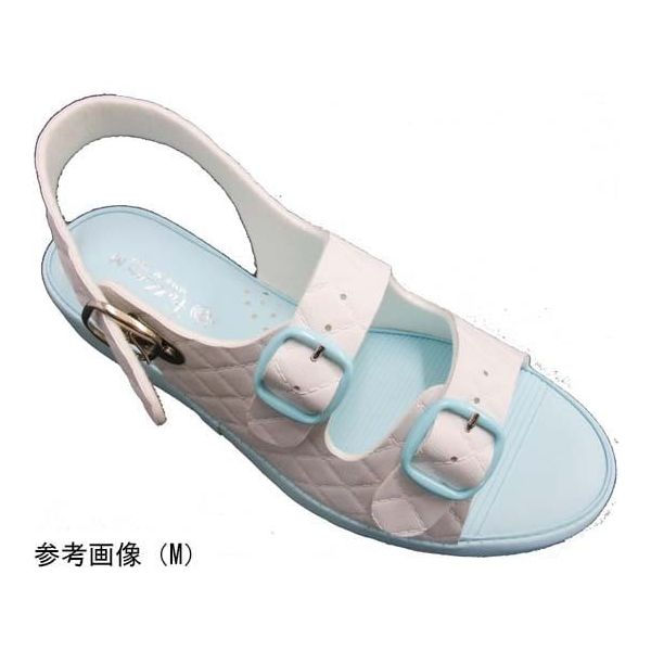 山一 抗菌キルティング2バンドサンダル ブルー M 7609BLM 1足 68-0793-46（直送品）