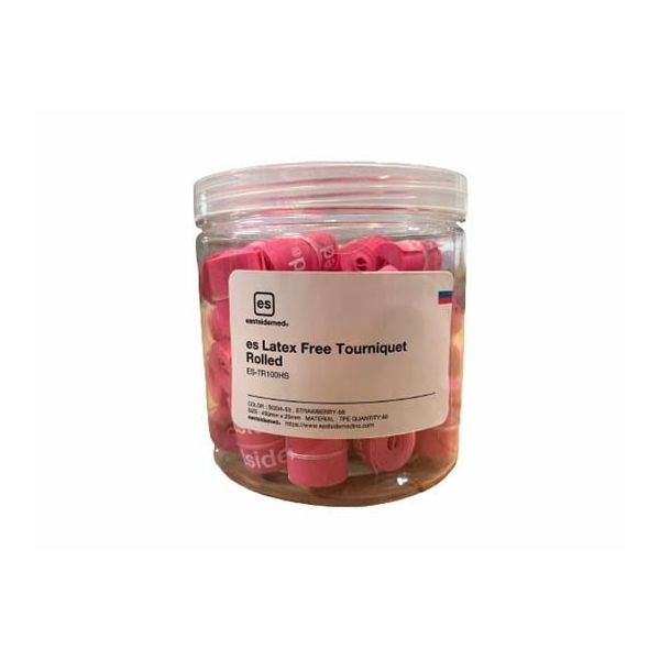 イマムラ esラテックスフリー駆血帯 ロールタイプ ストロベリー 40本入 ES-TR100HS-56 1箱(40本) 65-4358-28（直送品）