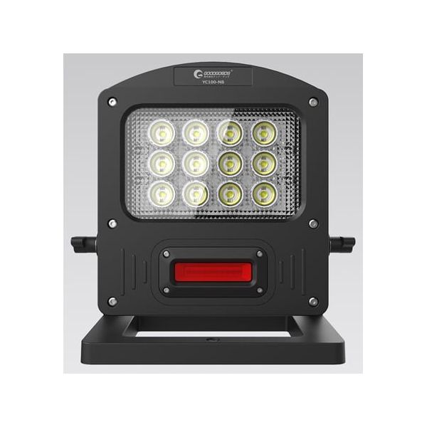 グッド・グッズ 充電式LED 100W 調光3モード 赤警告灯付き 充電/給電兼用 YC100-NB 1台 67-6434-18（直送品）