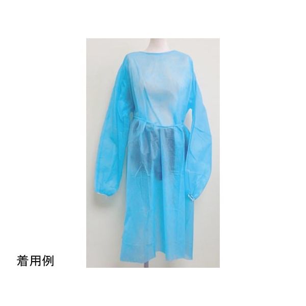 アズワン アイソレーションガウン 袖口ゴムタイプ ブルー 10枚×10袋入 67-5170-30 1ケース(100枚)（直送品）