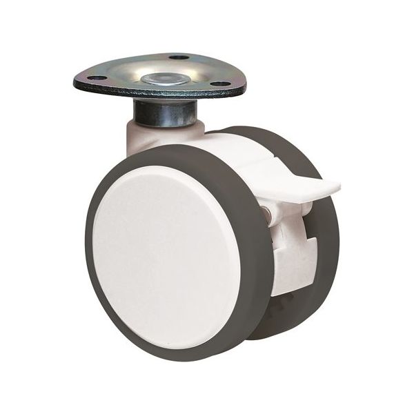 東海キャスター 双輪キャスター φ60 自在S付 プレート式 FW060S 1個 65-6898-04（直送品）