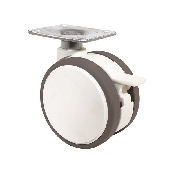 東海キャスター 双輪キャスター φ60 自在S付 プレート式 FW060SF46X35 1個 65-6898-18（直送品）