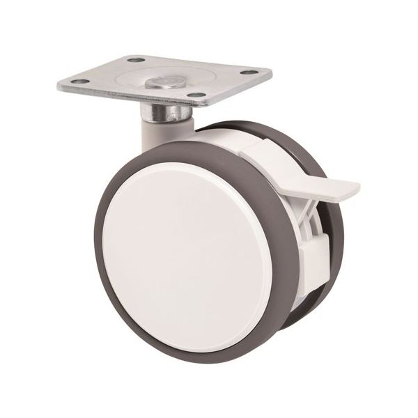 東海キャスター ダストカバー付 双輪キャスター φ75 自在ストッパー付 プレート式 CFW075S 1個 65-8881-59（直送品）