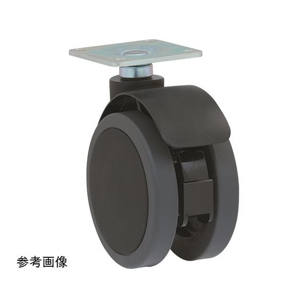 東海キャスター 振動・衝撃吸収 双輪キャスター φ100 自在 プレート式 CT100-T 1個 65-8881-80（直送品）