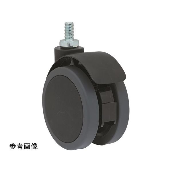 東海キャスター 振動・衝撃吸収 双輪キャスター φ100 自在 ネジ式 CT100N16L-25-Y 1個 65-8881-78（直送品）