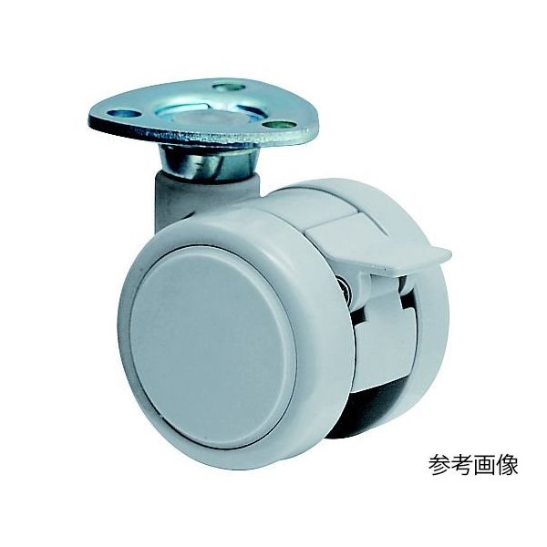 東海キャスター 双輪キャスター φ40 自在 ストッパー付 プレート式 TF40SF26X26 1個 65-8730-18（直送品）