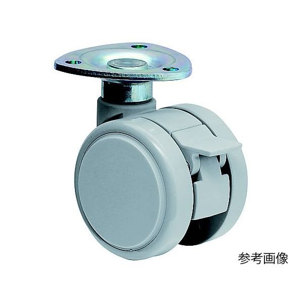 東海キャスター 双輪キャスター φ50 自在 ストッパー付 プレート式 TF50SF46X35 1個 65-8730-38（直送品）