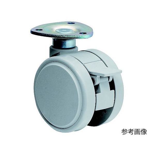 東海キャスター 双輪キャスター φ60 自在 ストッパー付 プレート式 TF60SF46X35 1個 65-8730-70（直送品）