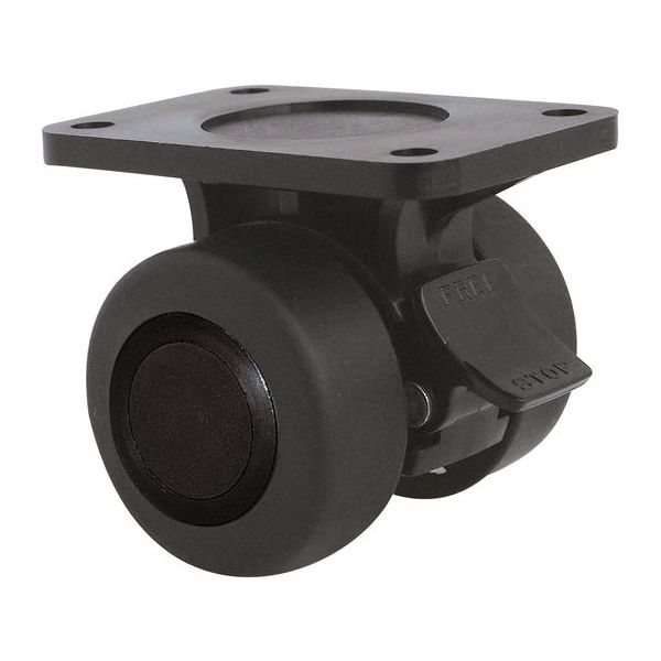 東海キャスター 双輪キャスター φ40 固定ストッパー付 プレート式 TE40KS 1個 65-8300-70（直送品）