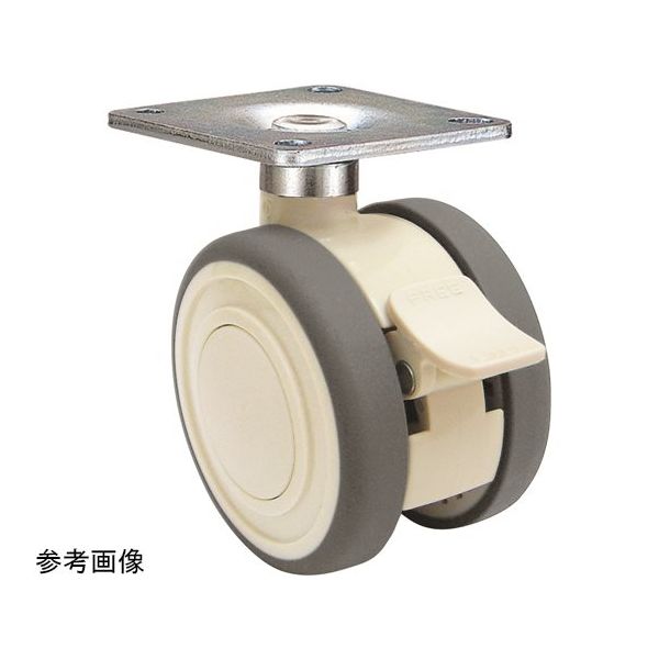 東海キャスター 双輪キャスター φ60 自在 ダブル ストッパー付 プレート式 TEC60JWSF46X35 1個 65-8729-73（直送品）