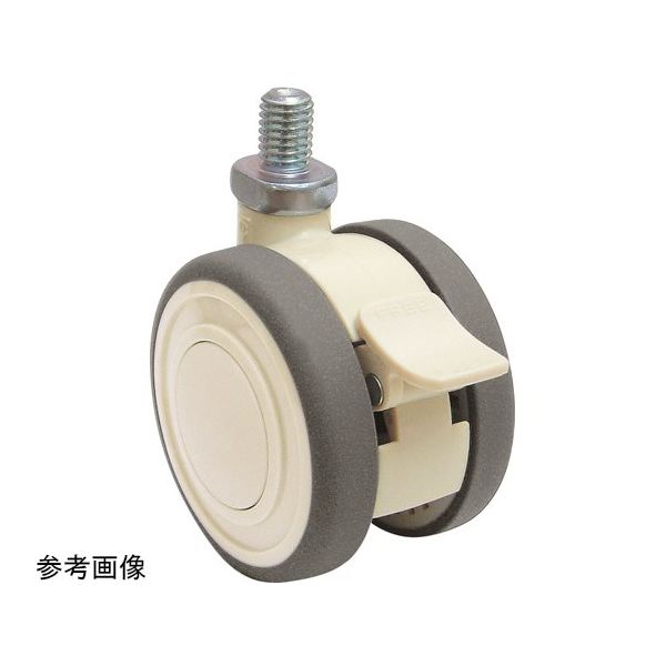 東海キャスター 双輪キャスター φ60 自在 ストッパー付 ネジ式 TEC60JN4SP20L-16 1個 65-8729-72（直送品）