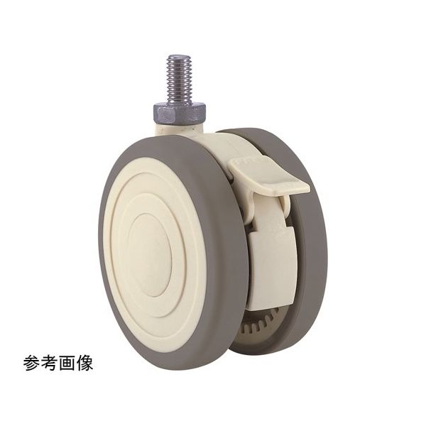 東海キャスター 双輪キャスター φ100 自在 ダブル ストッパー付 ネジ式 ステンレス仕様 SUS-TEC100N12WSL-22 1個（直送品）