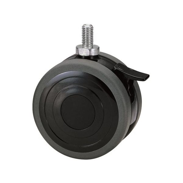 東海キャスター 双輪キャスター φ100 固定 ストッパー付 ネジ式 TE100KN12SL-22 1個 65-8729-18（直送品）