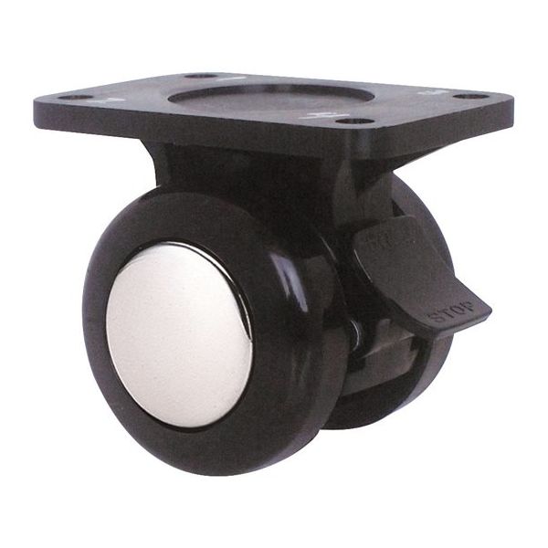 東海キャスター 双輪キャスター φ40 固定ストッパー付 プレート式 TY40KS 1個 65-8880-82（直送品）