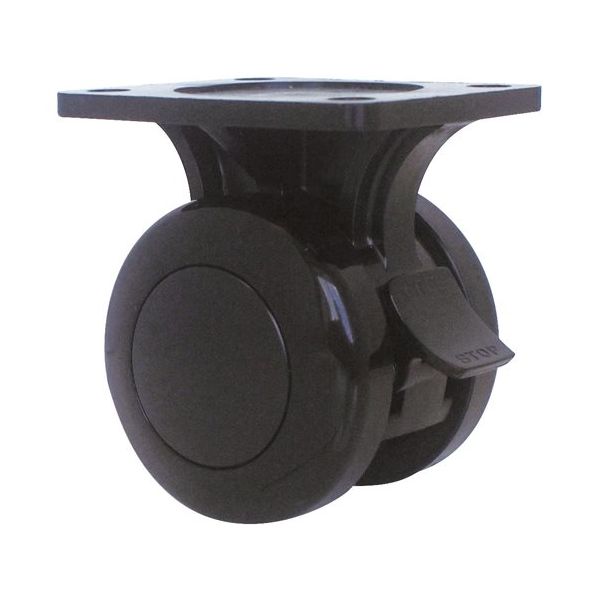 東海キャスター 双輪キャスター φ50 固定ストッパー付 プレート式 TY50KSB 1個 65-8881-33（直送品）