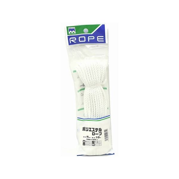 丸三産業 BMSポリエステルロープ 4mm×10m 60020025 1巻 64-9608-09（直送品）