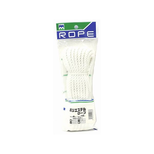 丸三産業 BMSポリエステルロープ 6mm×10m 60020052 1巻 64-9608-11（直送品）