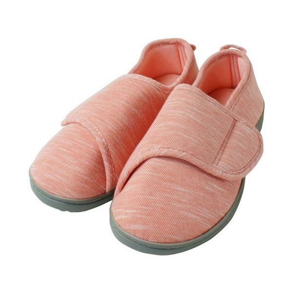 小野商事 介護シューズ マジックテープタイプ ピンク L WS8001 1足 65-8998-16（直送品）